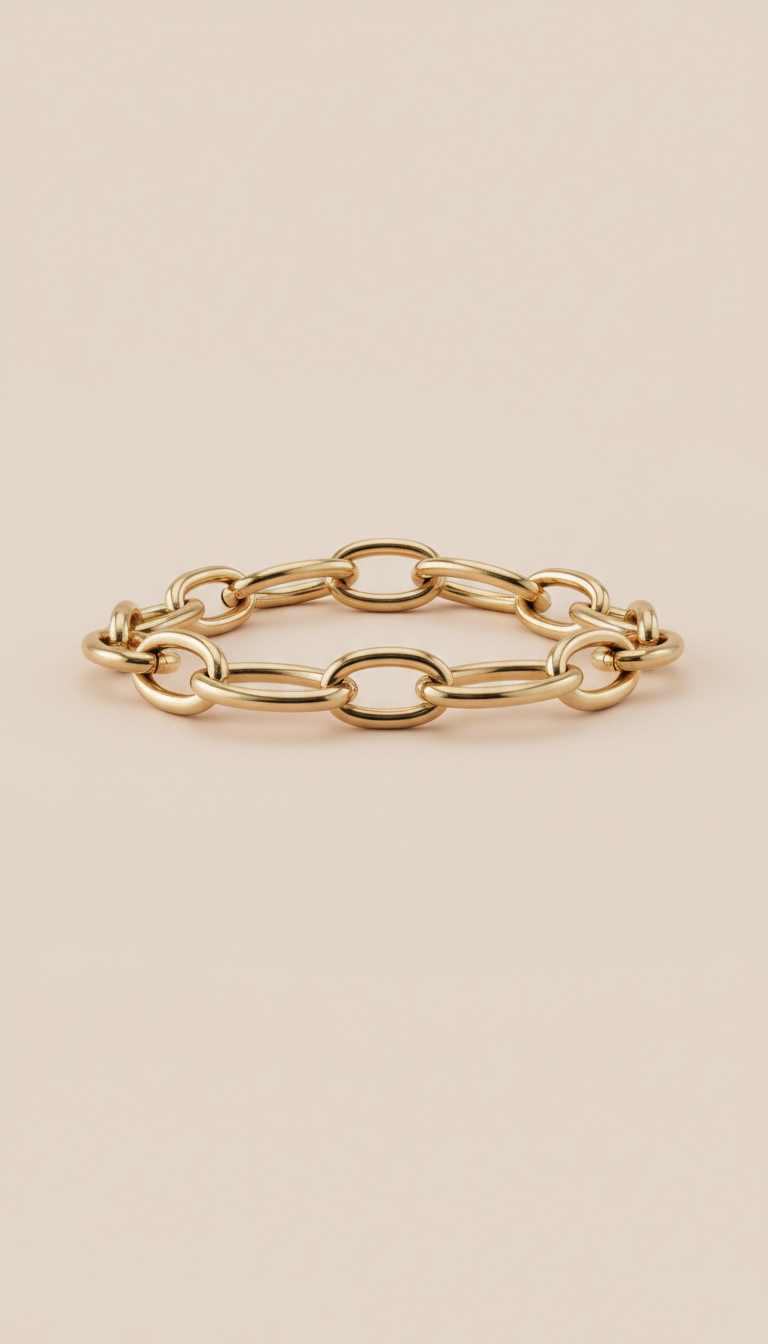 Gold chain link bracelet