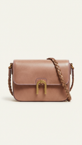 Textured leather crossbody bag