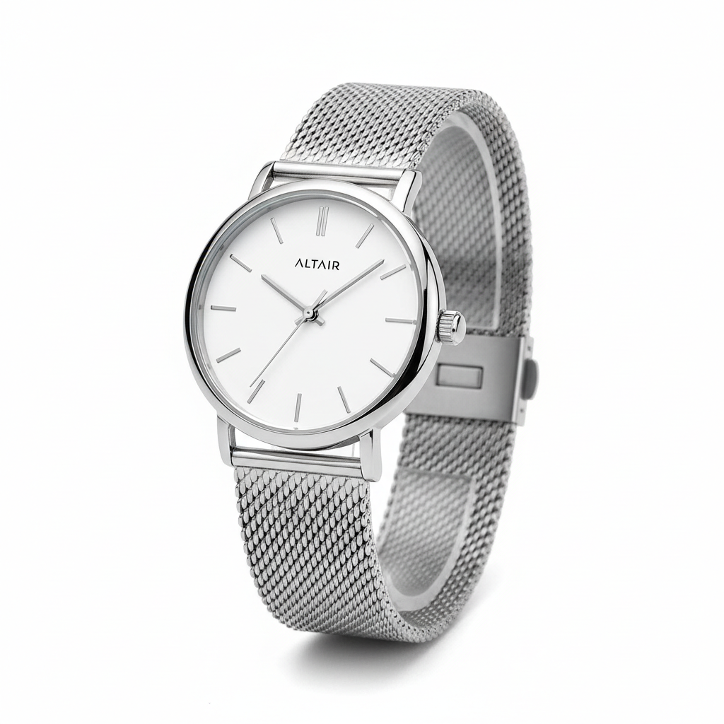 Minimalist mesh strap watch